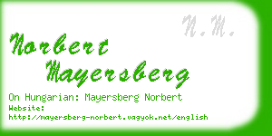 norbert mayersberg business card